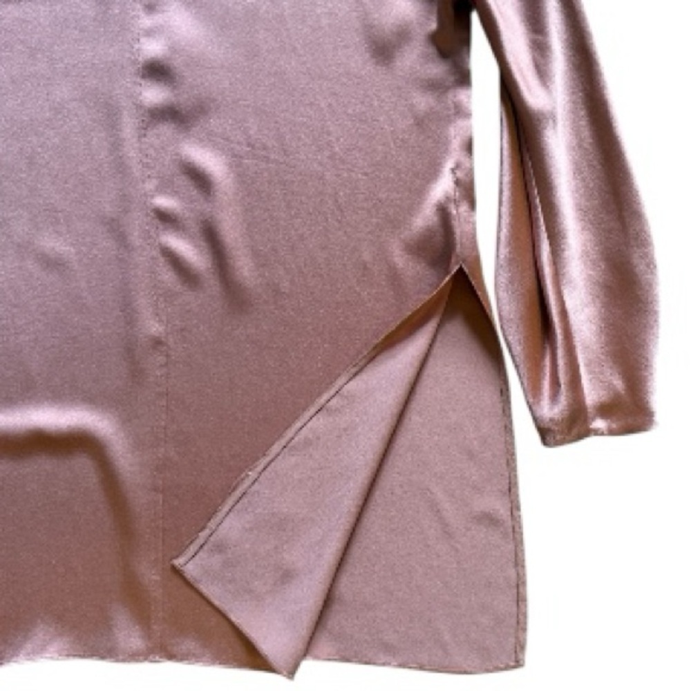 Vince Satin Silk Tunic Top in Terracotta‎ - Picture 7 of 8